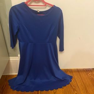 Pink blush maternity royal blue scalloped edge L